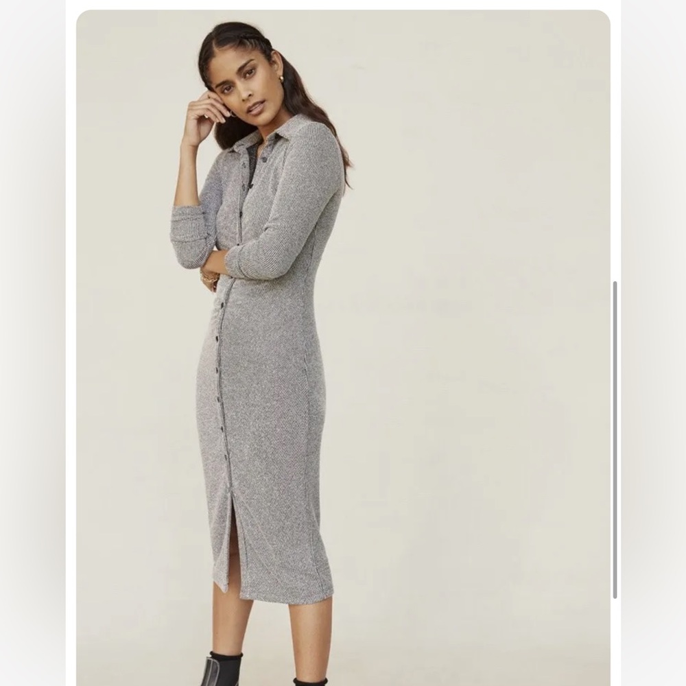 Antrhopologie midi grey dress - never worn with tags!